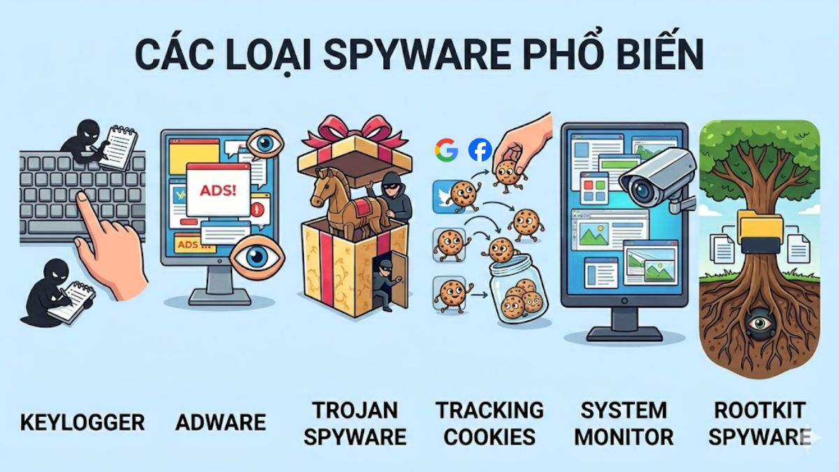 Các loại Spyware phổ biến hiện nay