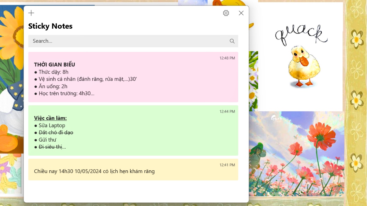 Ứng dụng Sticky Notes Win 10