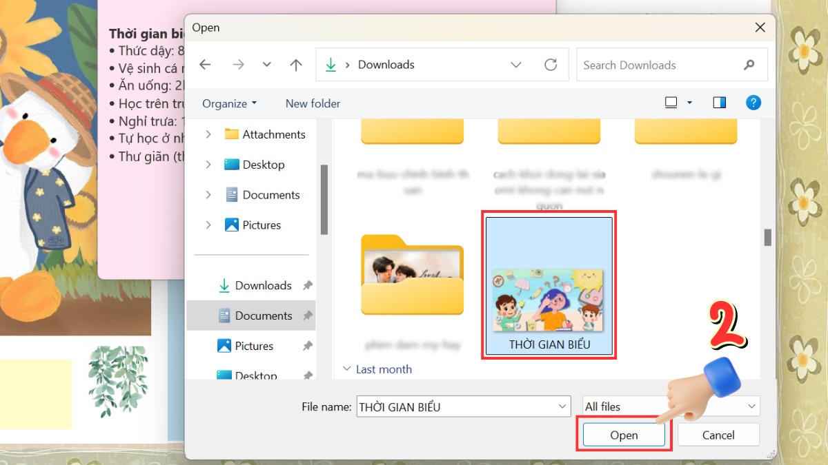 Chèn ảnh vào sticky note