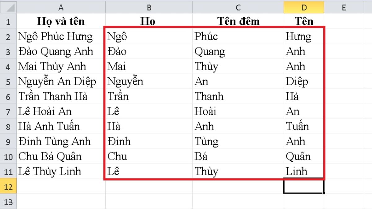 Tại sao cần tách tên trong Excel?