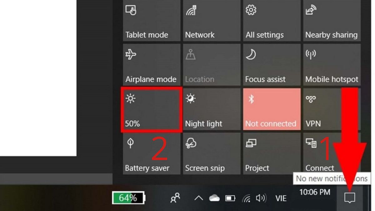 Tăng độ sáng màn hình laptop Dell bằng thanh trượt