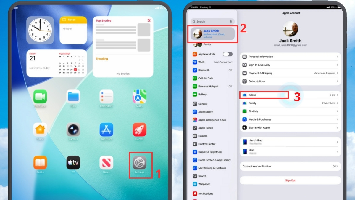 Giải phóng bộ nhớ iCloud bước 1