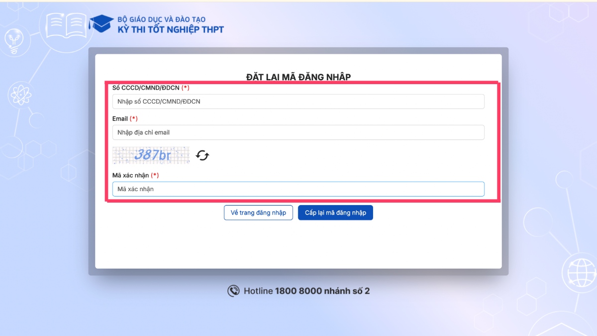Sử dụng chức năng quên mật khẩu bước 2