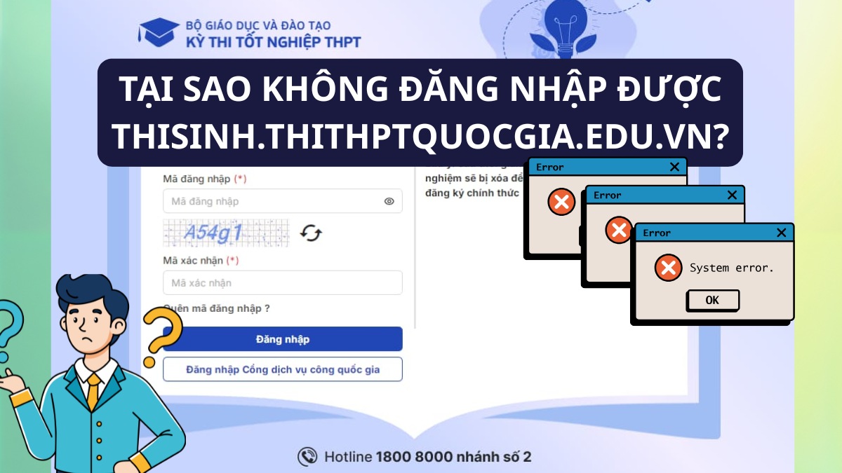 Tại sao không đăng nhập được Thisinh.thithptquocgia.edu.vn?