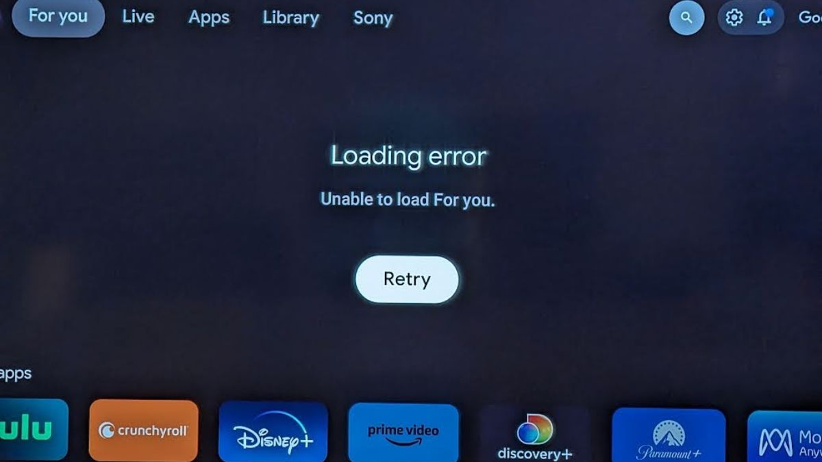 Tại sao tivi Sony mất hết ứng dụng? Tivi Sony bị lỗi hệ điều hành Android TV