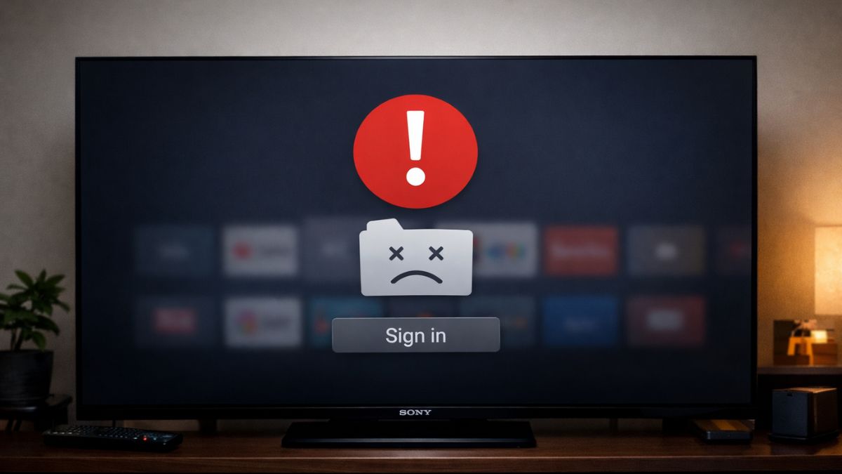 Tại sao tivi Sony mất hết ứng dụng? Tivi Sony chưa đăng nhập hoặc lỗi tài khoản Google