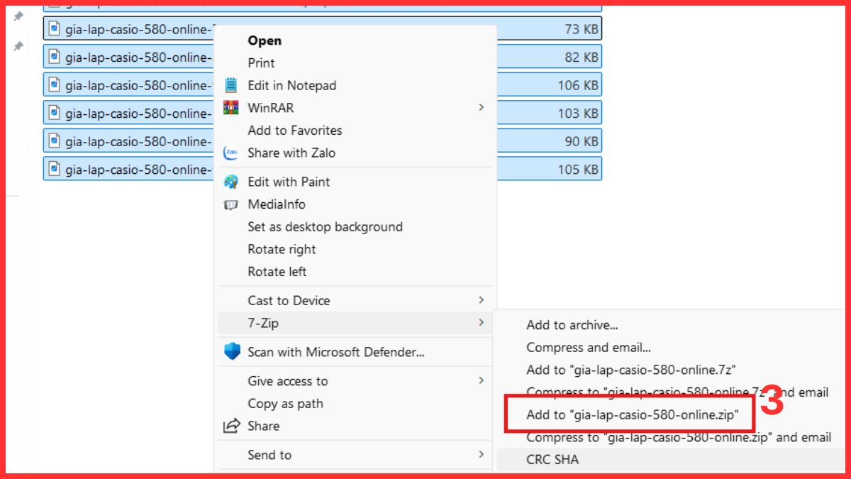 Cách tạo file ZIP trên máy tính Windows bằng 7-Zip bước 3