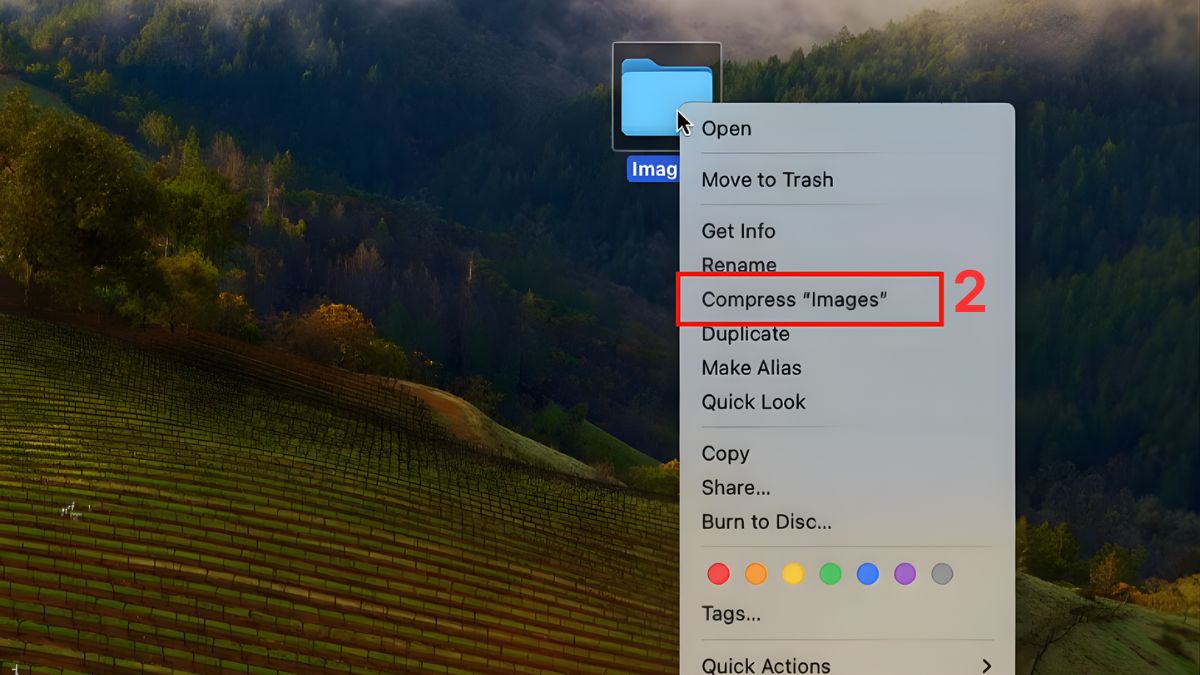 Cách tạo file ZIP trên máy tính Mac (macOS) bằng công cụ bước 2