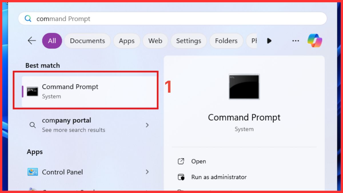 Cách tạo file ZIP trên máy tính Windows bằng conmmand prompt bước 1