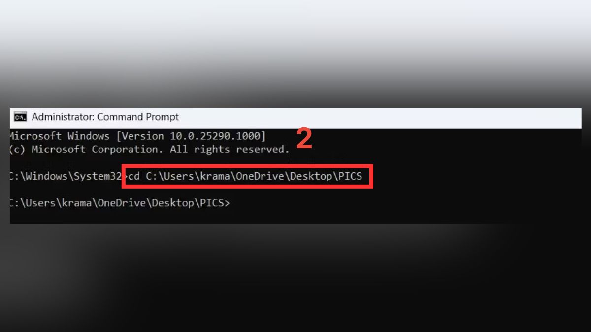 Cách tạo file ZIP trên máy tính Windows bằng conmmand prompt bước 2