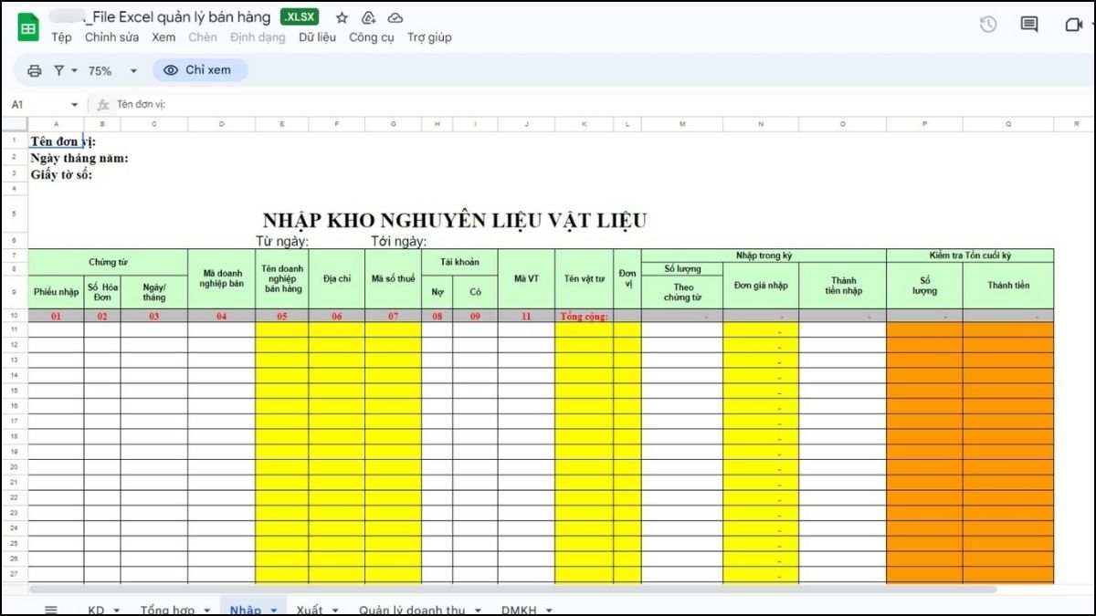 Một số lưu ý khi tạo form nhập liệu