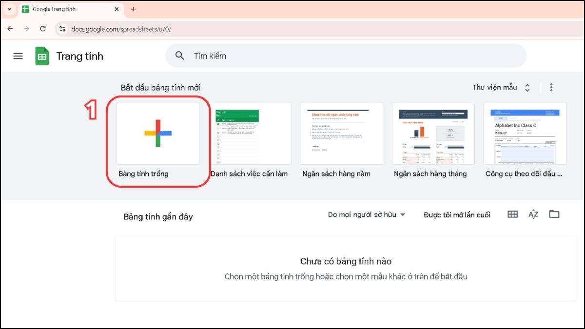 Cách tạo form nhập liệu trong Google Sheet bước 1