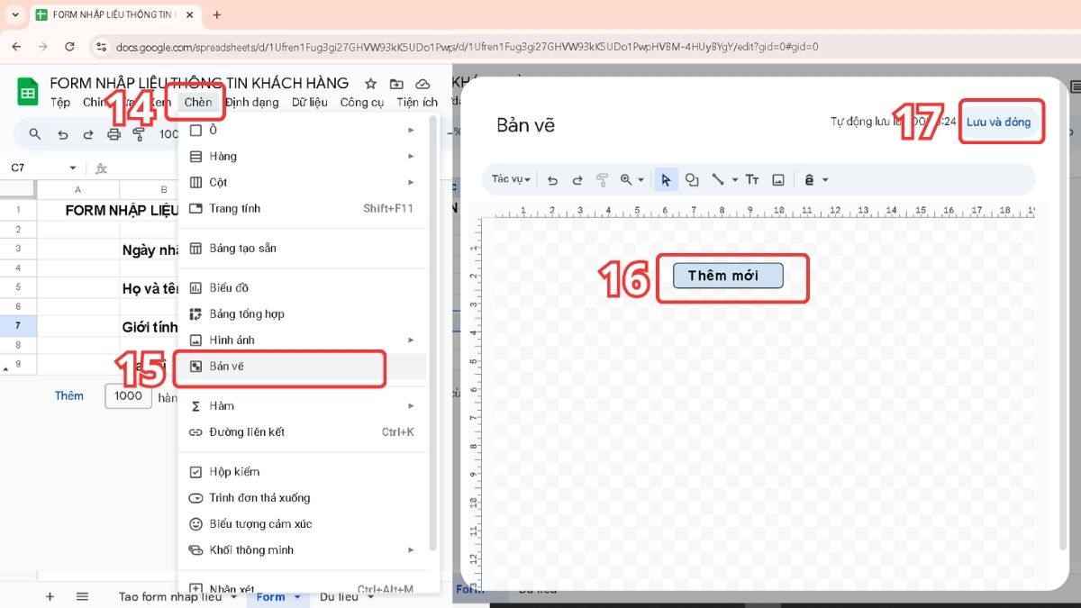 Cách tạo form nhập liệu trong Google Sheet bước 4