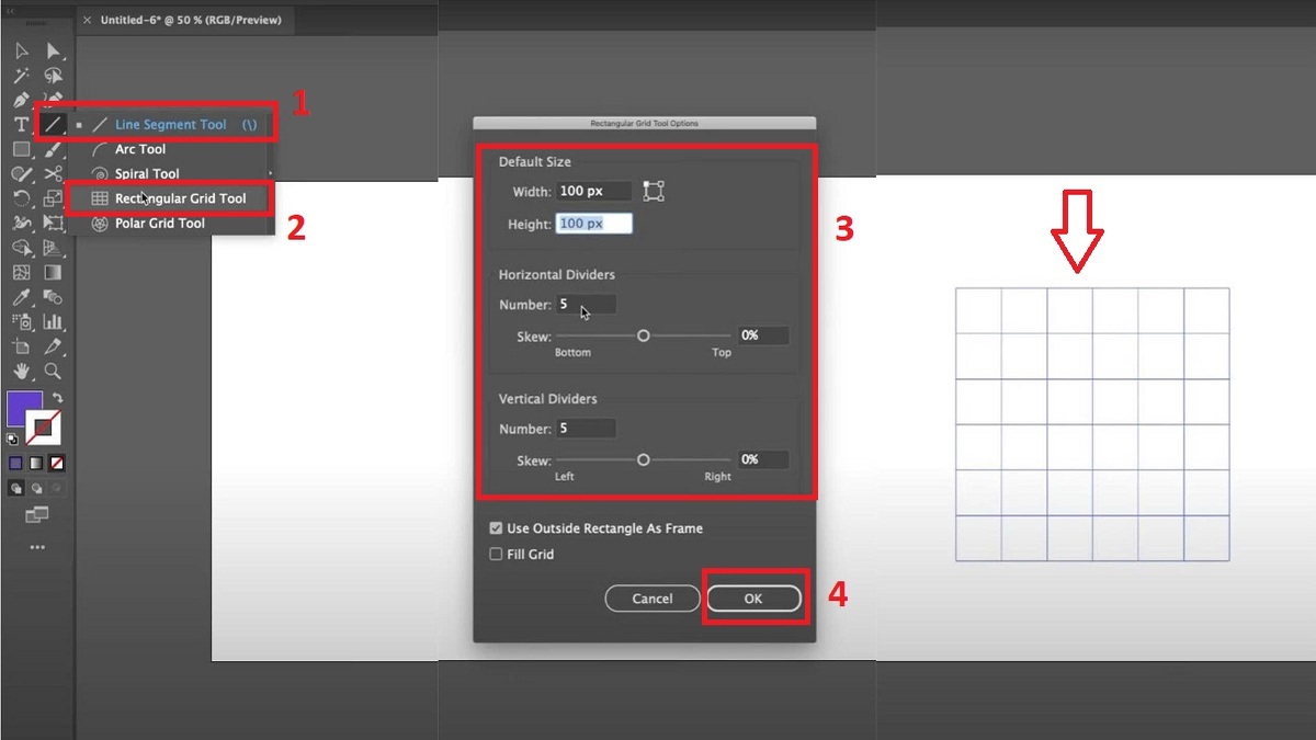 Cách tạo lưới trong Illustrator - Cách tạo khung lưới (grid)