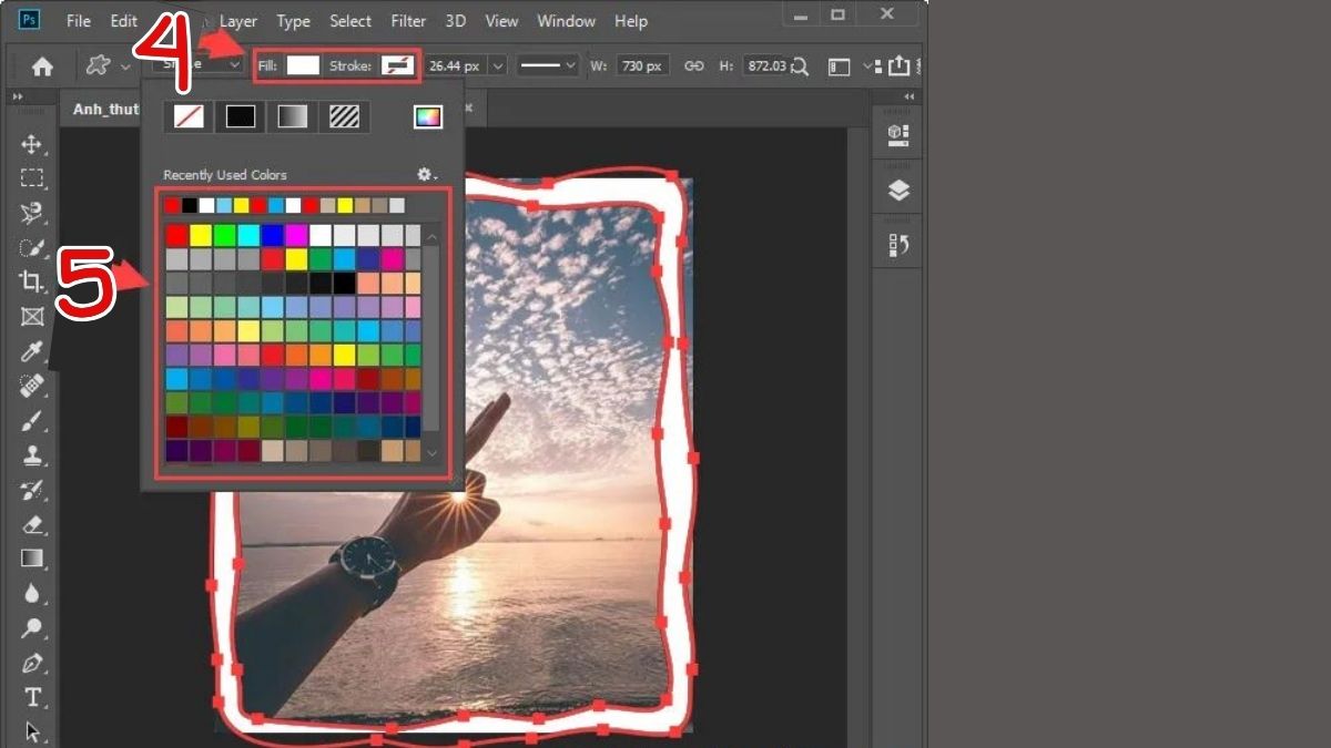 Cách tạo viền ảnh trong Photoshop cơ bản bước 3