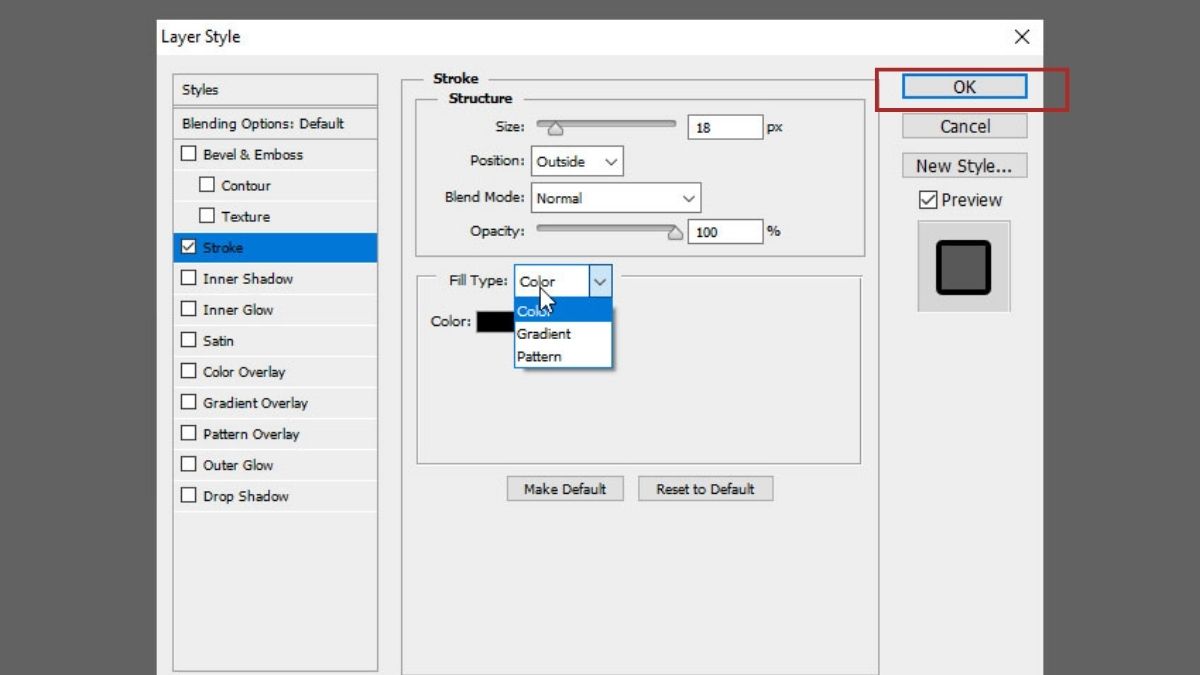Cách tạo viền ảnh trong Photoshop có hiệu ứng bước 3
