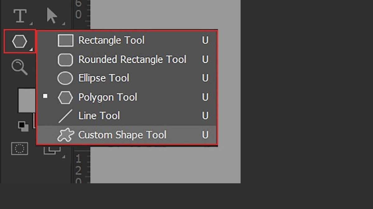 Tạo viền trong Photoshop bằng công cụ Rectangle Tool bước 1