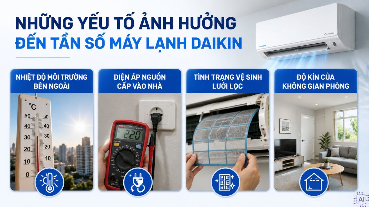 Những yếu tố ảnh hưởng đến tần số máy lạnh Daikin