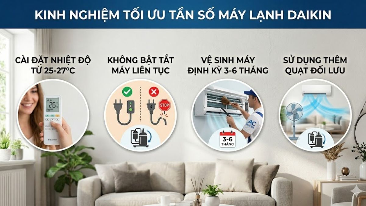 Kinh nghiệm tối ưu tần số máy lạnh Daikin
