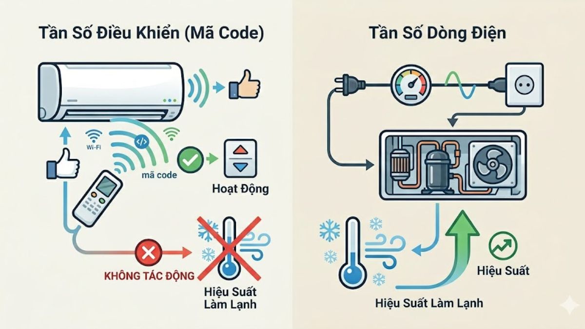 Tần số ảnh hưởng gì đến hiệu suất làm lạnh?