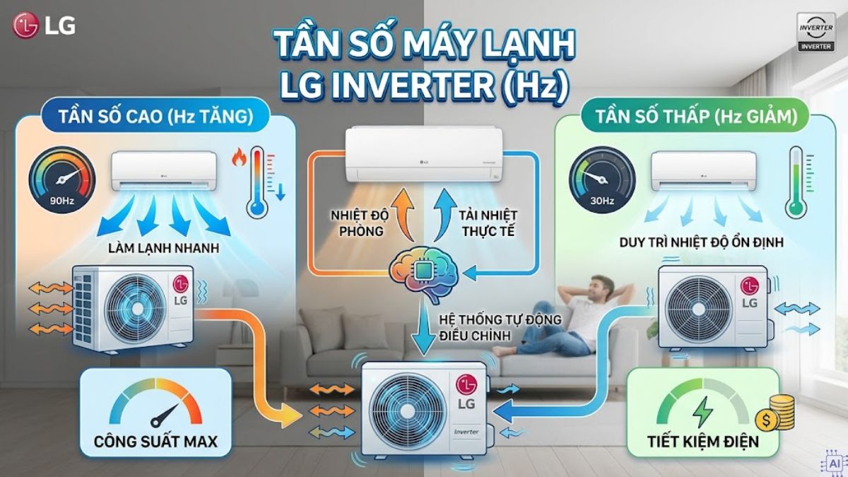 tần số máy lạnh lg