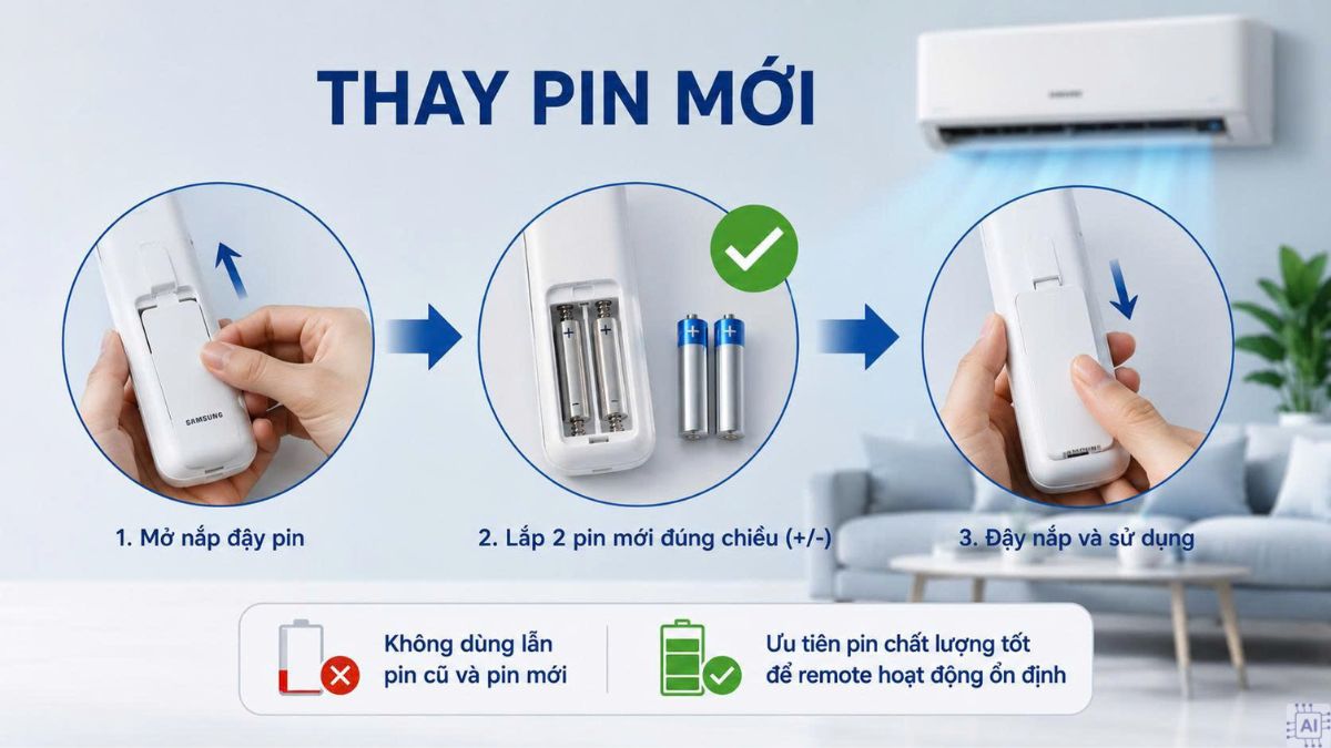Thay pin mới