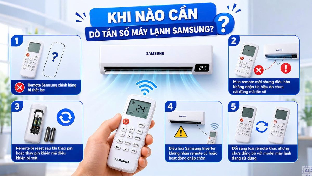 Khi nào cần dò tần số máy lạnh Samsung?