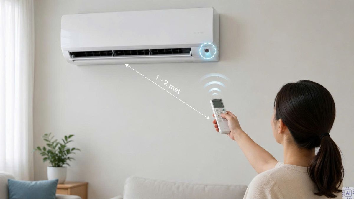Cách dò tần số remote máy lạnh Samsung bằng remote đa năng bước 1