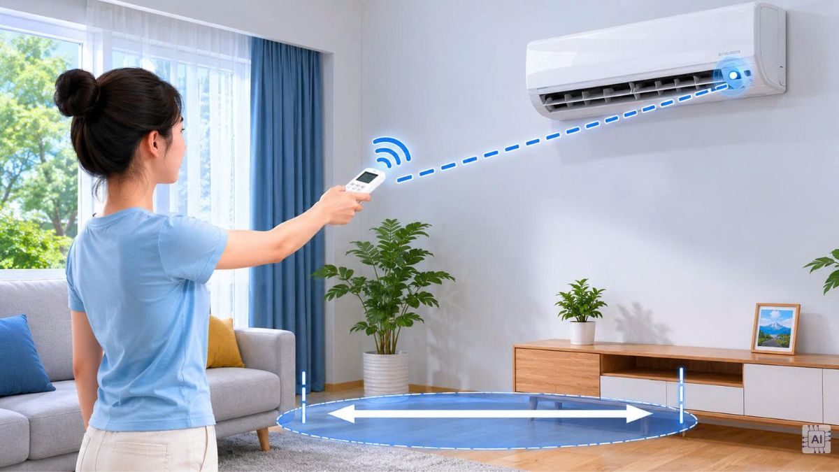 Cách dò tần số remote máy lạnh Sanyo bằng remote đa năng bước 1