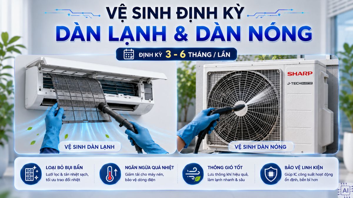 Vệ sinh định kỳ dàn lạnh và dàn nóng