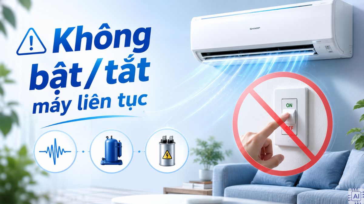 Không bật/tắt máy liên tục