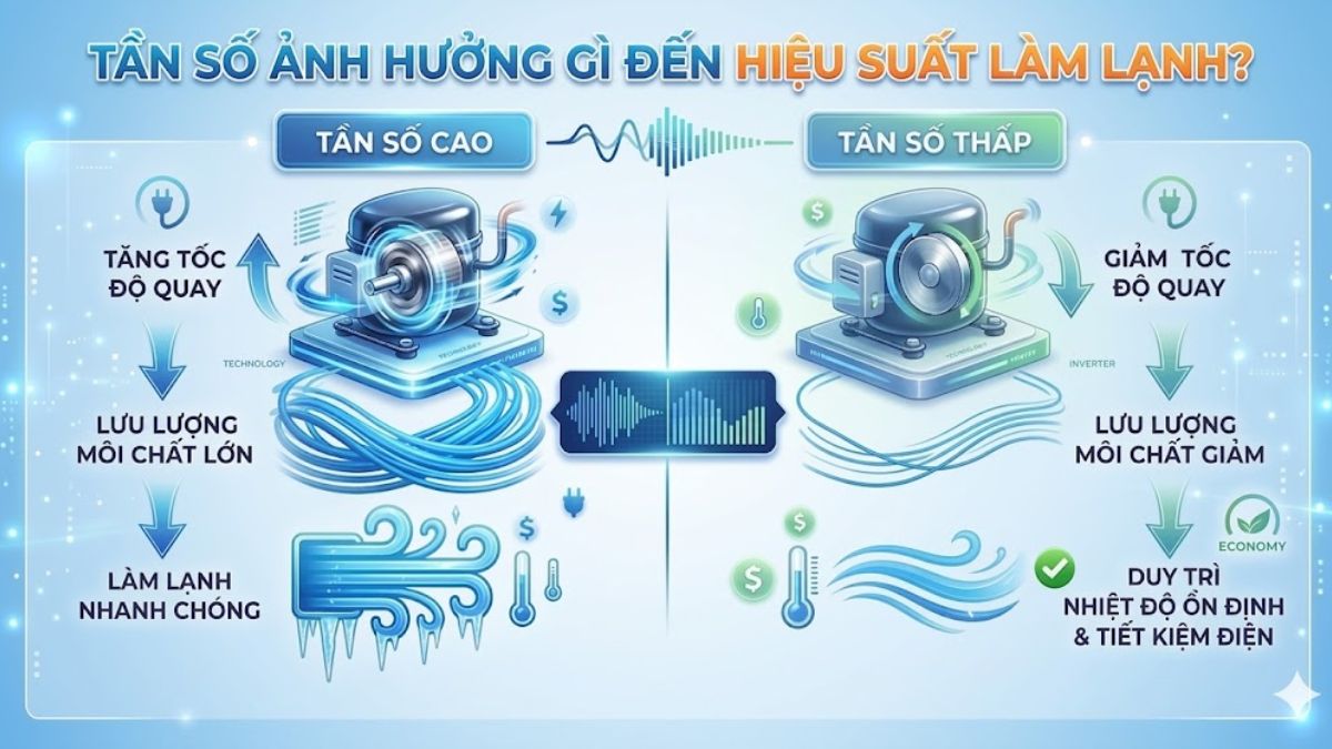Tần số ảnh hưởng gì đến hiệu suất làm lạnh?