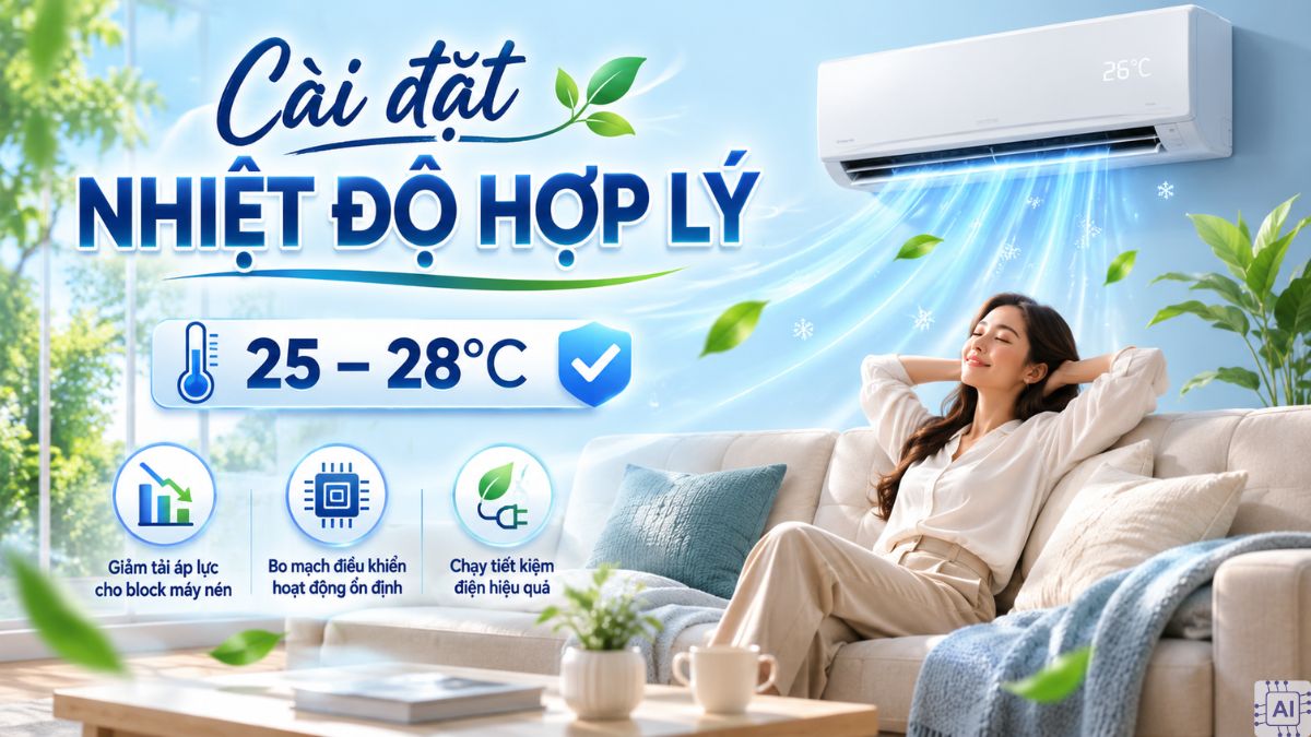 Cài đặt nhiệt độ hợp lý