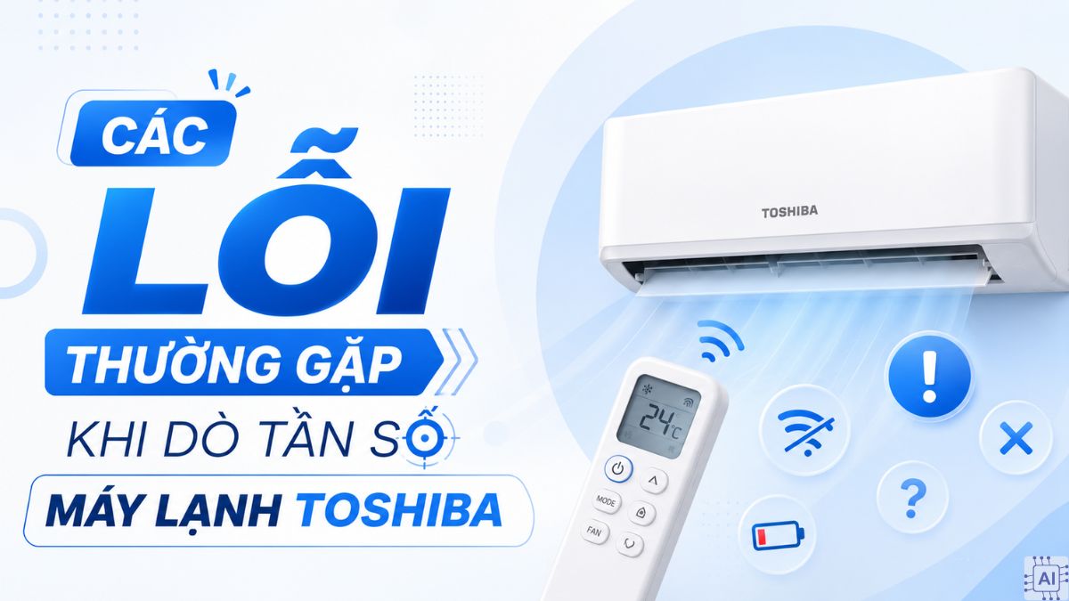 Các lỗi thường gặp khi dò tần số máy lạnh Toshiba