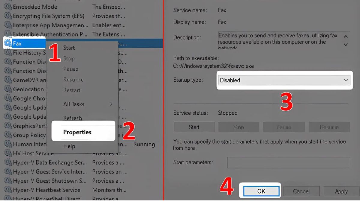 Tắt các Service để tăng tốc Win 10