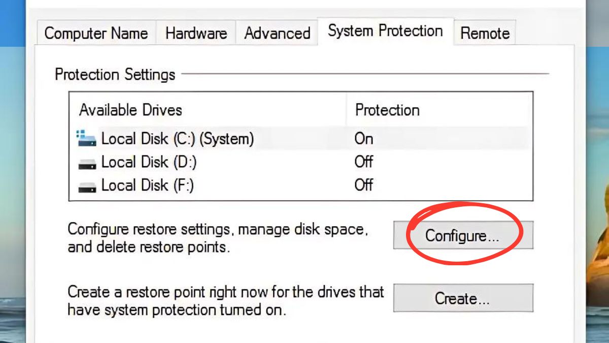Click và chọn Configure