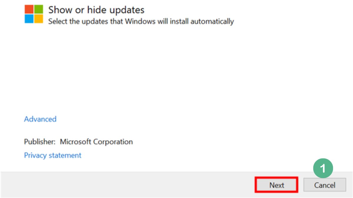 Sử dụng phần mềm Show or hide updates để tắt update win 10 vĩnh viễn