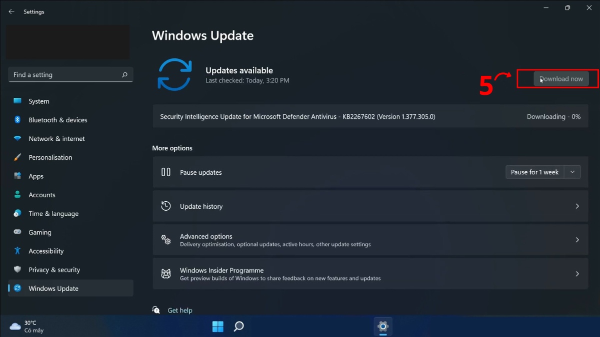 Cách update thủ công an toàn bước 4