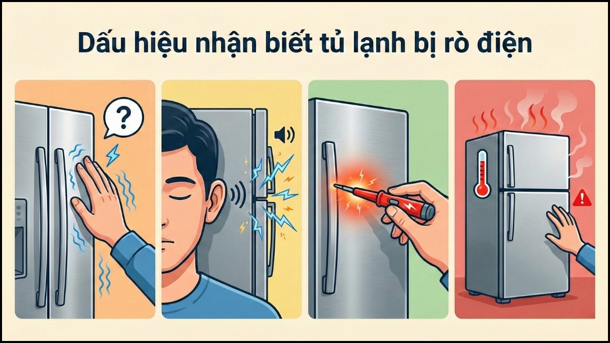 Dấu hiệu nhận biết tủ lạnh bị rò điện