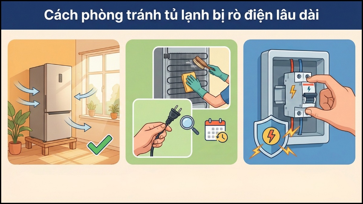 Cách phòng tránh tủ lạnh bị rò điện lâu dài