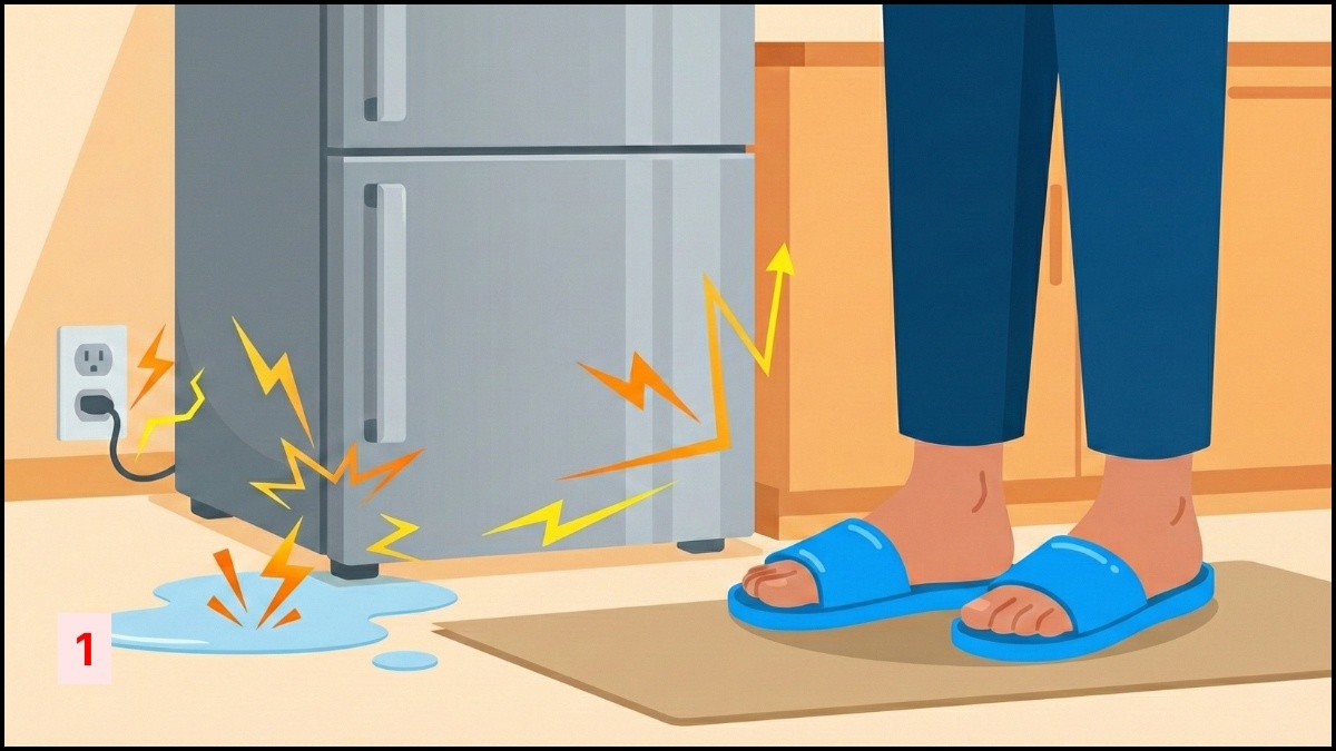 Cách kiểm tra tủ lạnh bị rò điện bằng bút thử điện bước 1