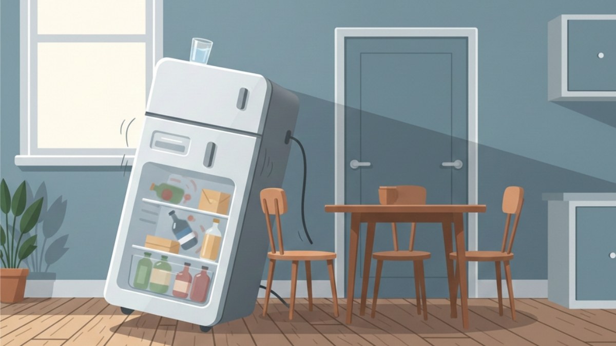 Nguyên nhân khiến tủ lạnh phát ra tiếng kêu cạch cạch - tủ đặt không cân bằng