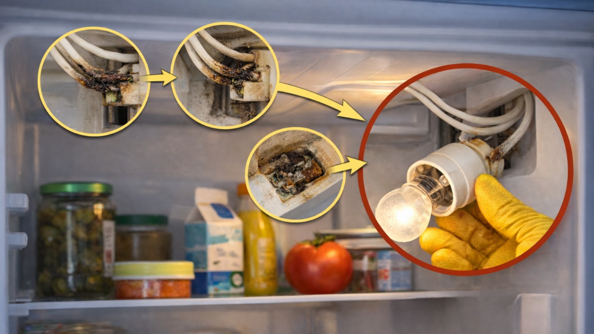 Cách kiểm tra đèn tủ lạnh tại nhà - Quan sát dây và đui đèn