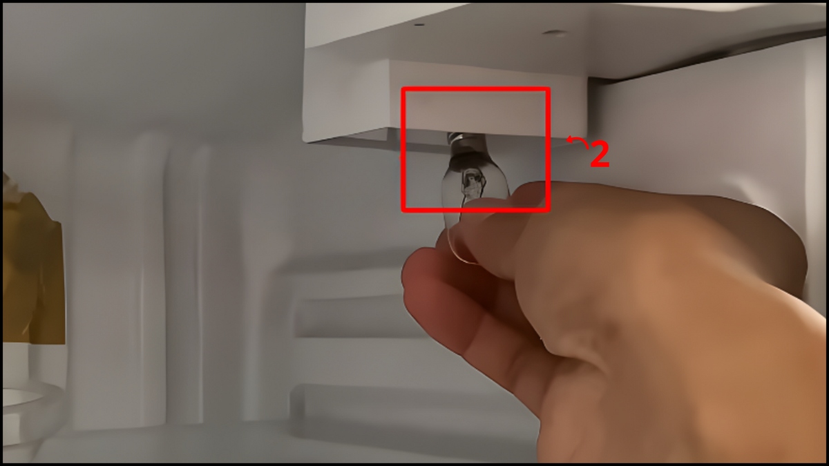 khắc phục tủ lạnh vẫn chạy nhưng đèn không sáng bằng thay bóng đèn bước 2