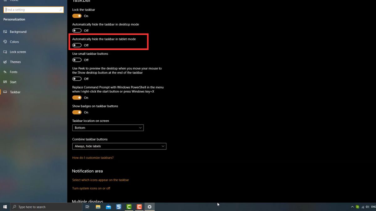 Ẩn hoặc hiện thanh Taskbar - bước 2