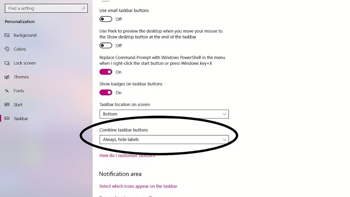 Hiển thị ứng dụng đang chạy trên Taskbar - bước 2