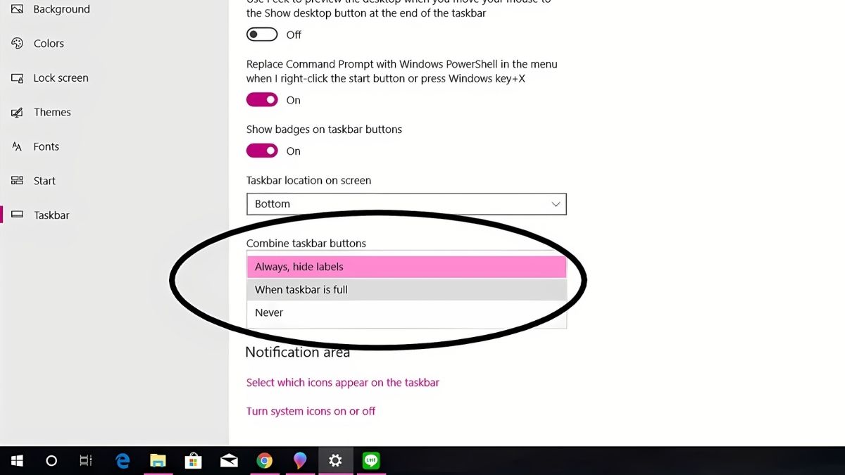 Hiển thị ứng dụng đang chạy trên Taskbar - bước 3