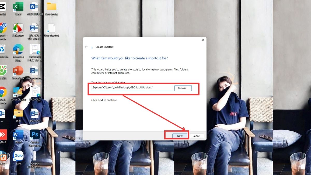 Ghim thư mục bất kỳ vào thanh Taskbar - bước 2