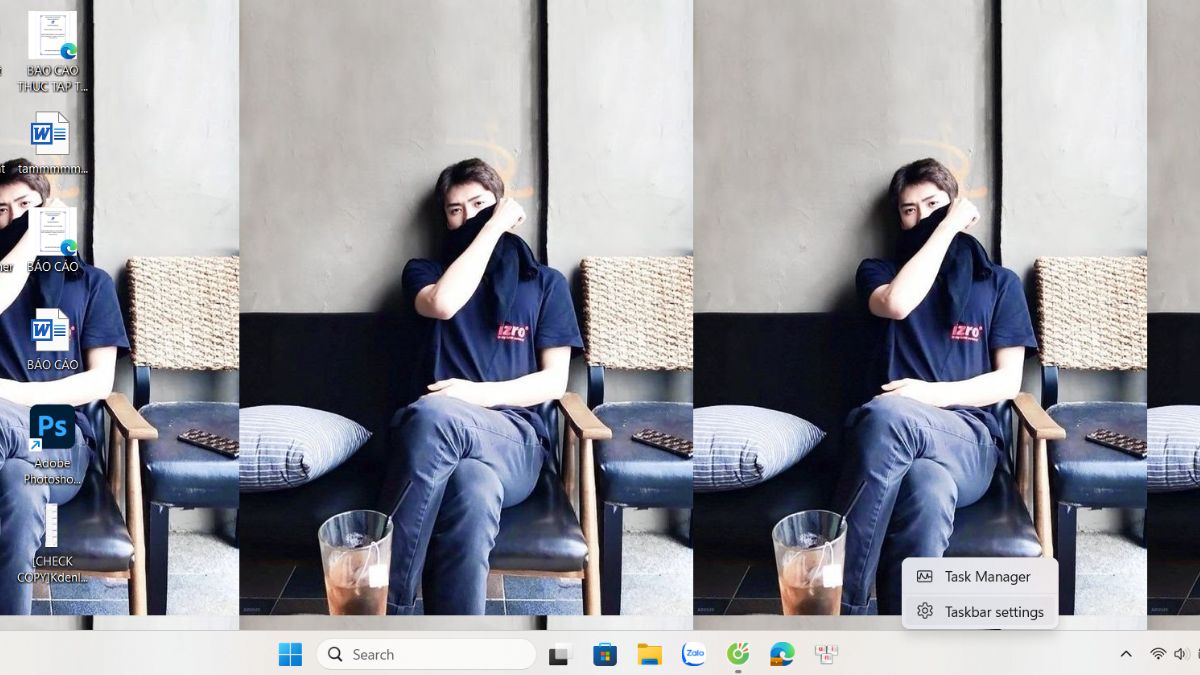 Thay đổi vị trí của thanh Taskbar - bước 1