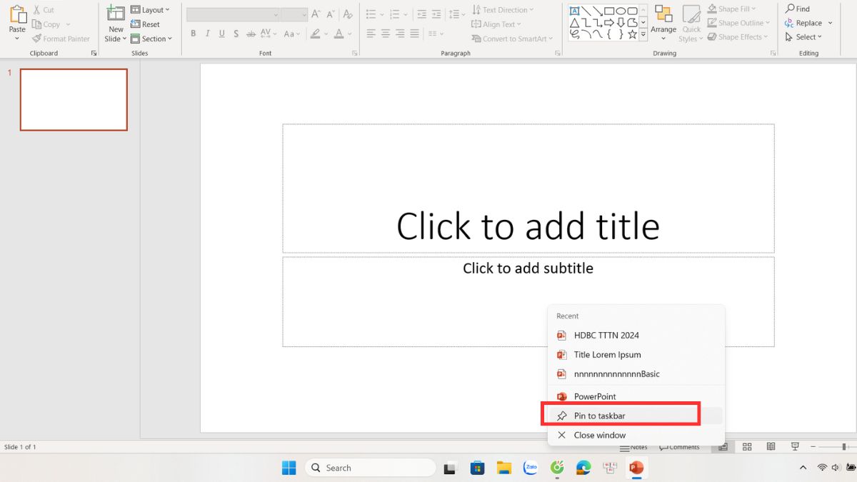 Ghim hoặc gỡ ghim ứng dụng bất kỳ trên Taskbar - bước 1